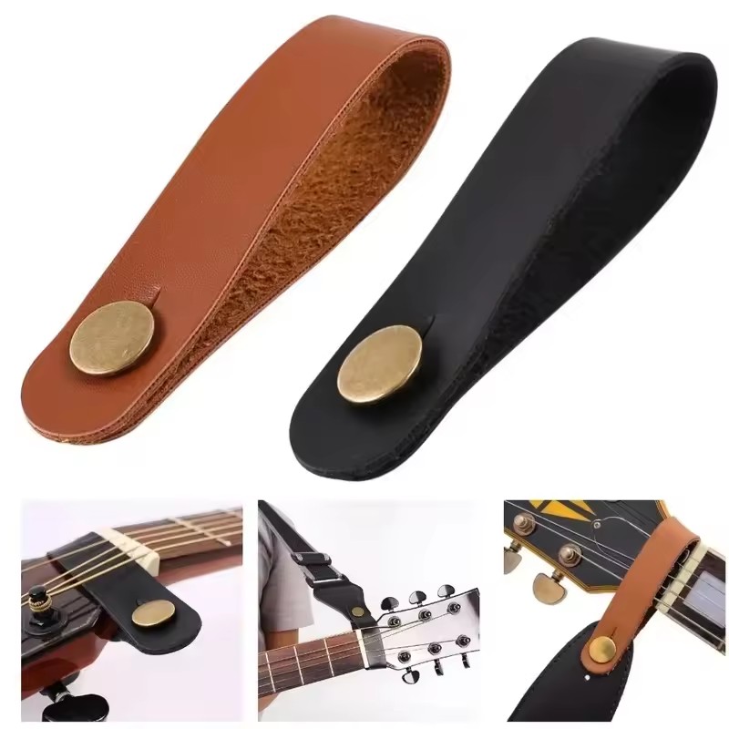 Leather Classic Strap - 1/2/3개 가죽 기타 스트랩 홀더 버튼