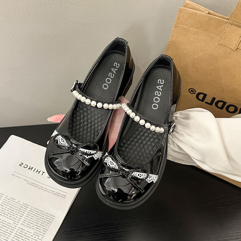 여성 클래식 라운드 토 굽높은 가죽 슈즈 스윗 보우 레 - Leather Classic Strap 리뷰 및 가격