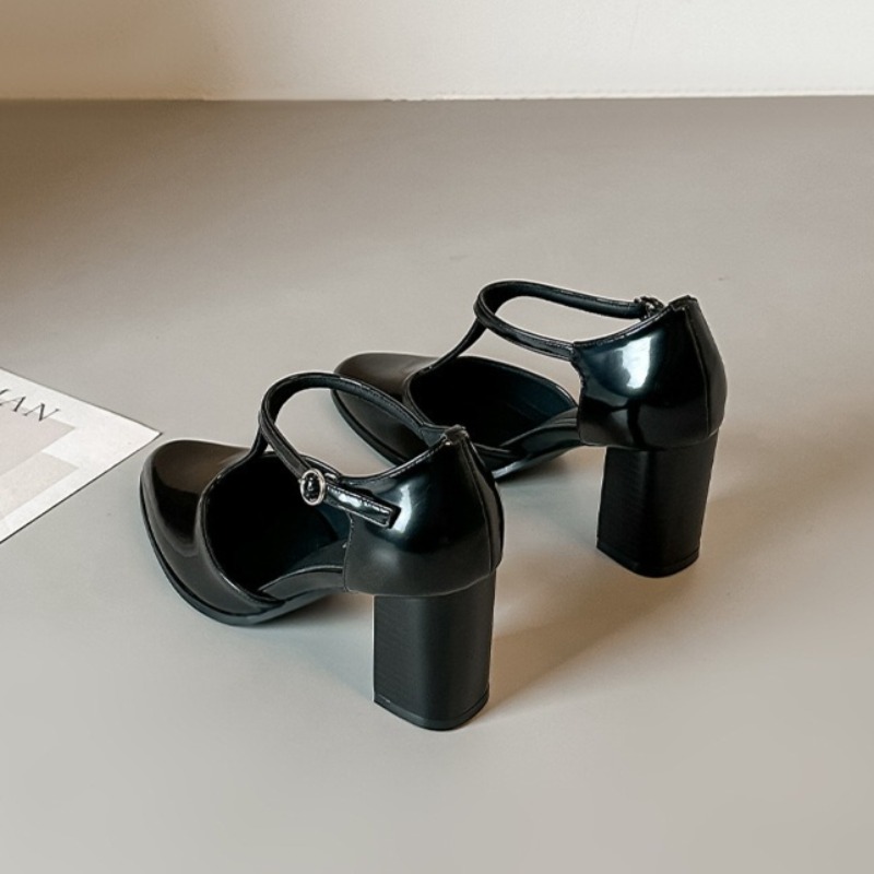 메리 제인 슈즈 블랙 하이힐 여성 샌들 버클 벨트 속이 - Leather Classic Strap 리뷰 및 가격