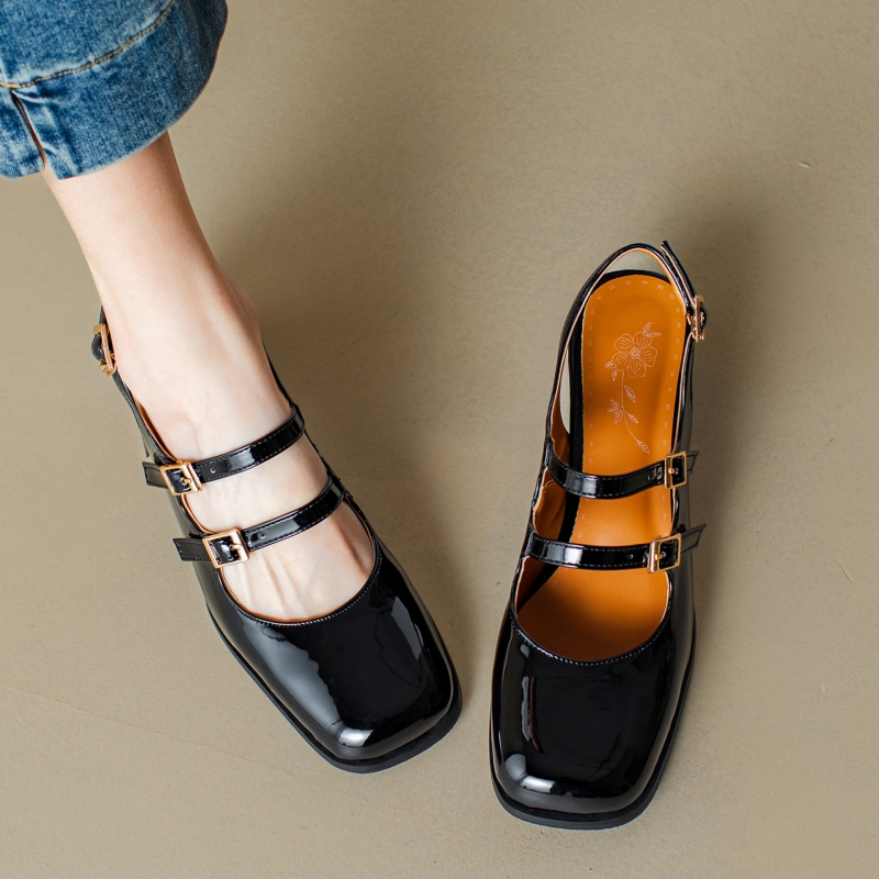 우아한 여성용 하이힐 메리 제인 슈즈, 클래식 펌프스, - Leather Classic Strap 리뷰 및 가격