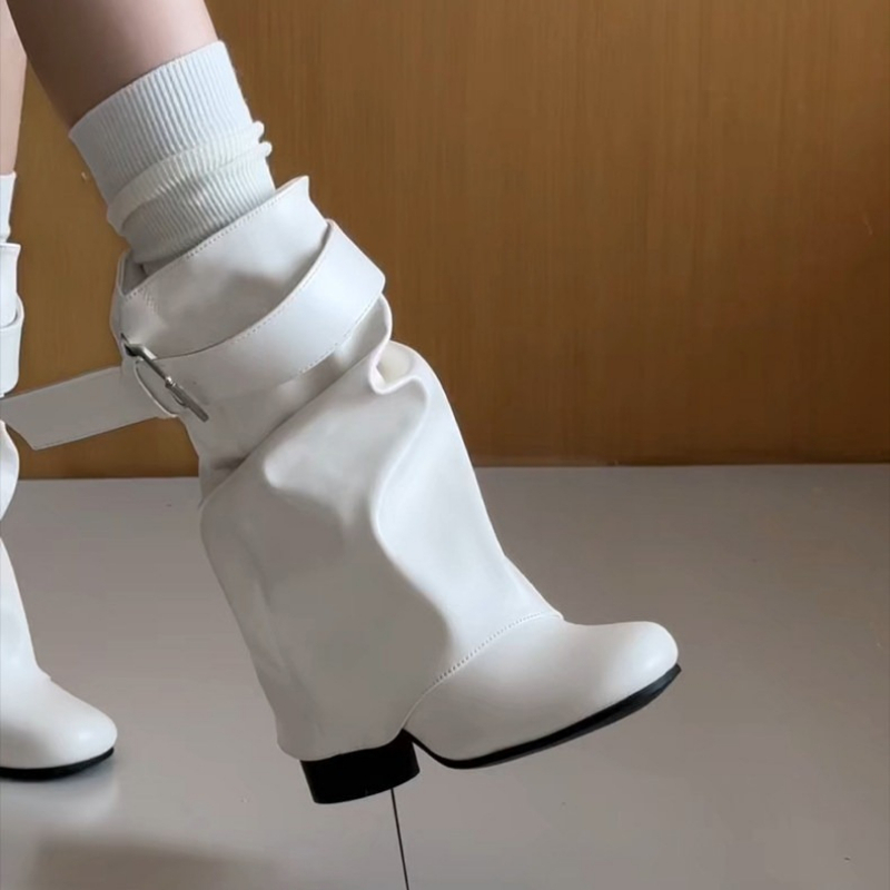 새로운 여성용 슬라우치 미드 카프 가죽 부츠, 메탈 버 - Leather Classic Strap 리뷰 및 가격