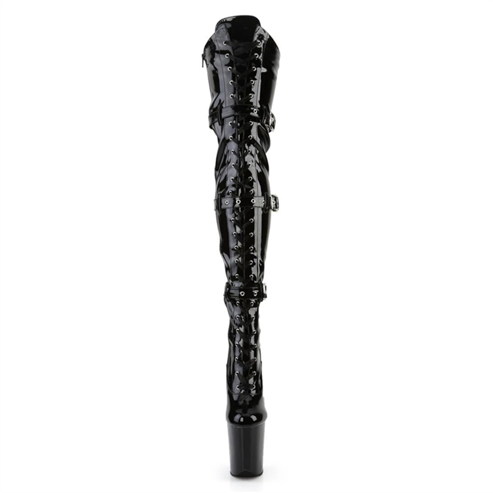 폴댄스용 20CM 초고무 높이 니하이 부츠 |   블랙 - Leather Classic Strap 리뷰 및 가격