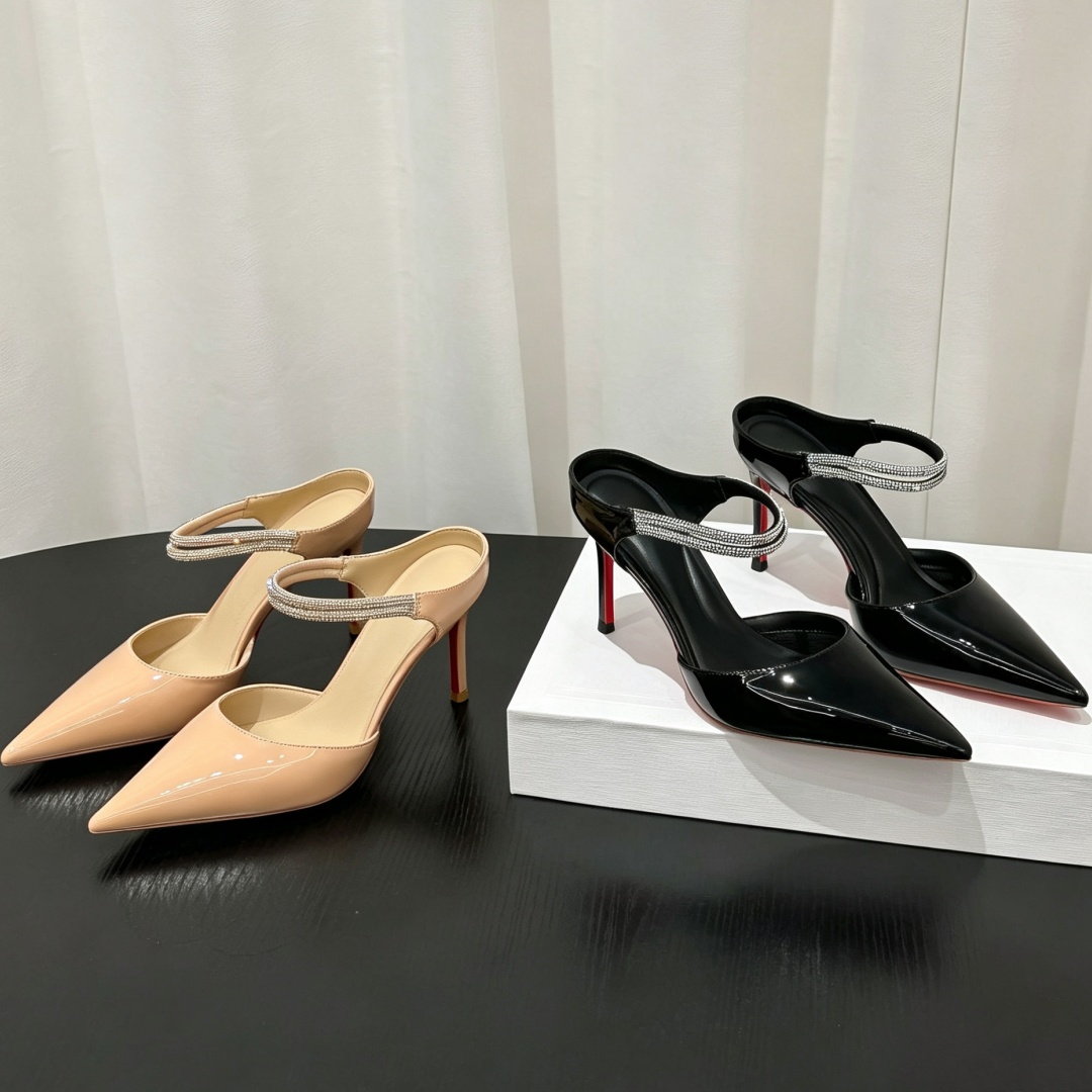 여성용 에나멜 가죽 포인티드 토 슬링백 펌프스, 더블  - Leather Classic Strap 리뷰 및 가격